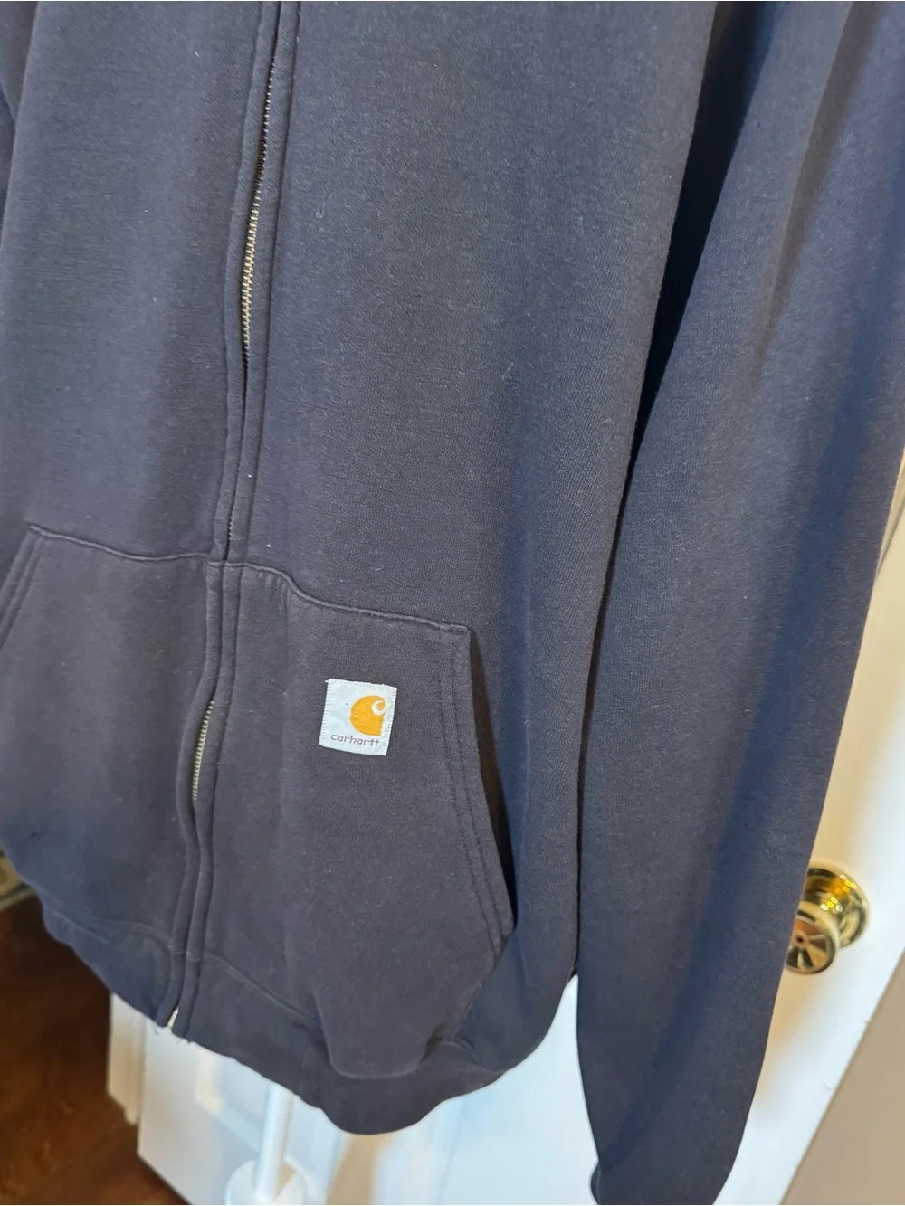 Carhartt Black Zip-Up mid weight hoodie XL no stains no holes - Picture 3 of 8